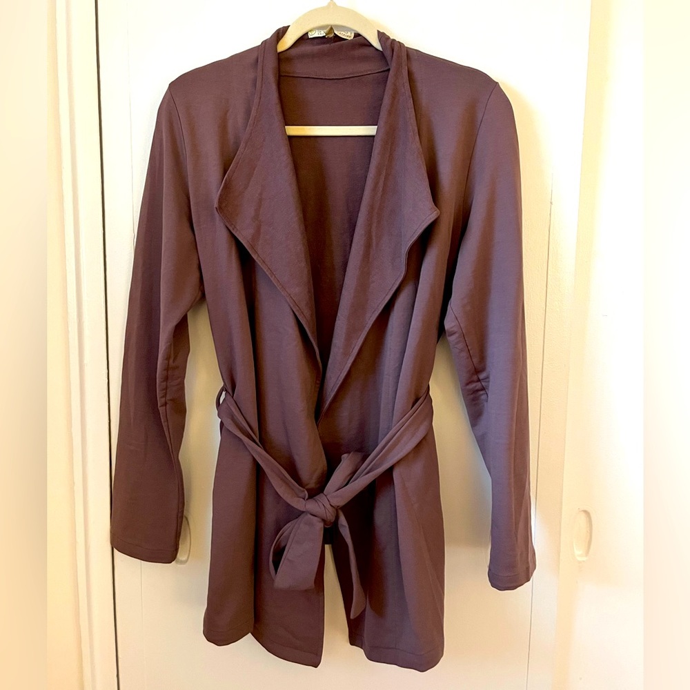 Super-Soft Belted Jacket in eco-friendly bamboo fabric, size L